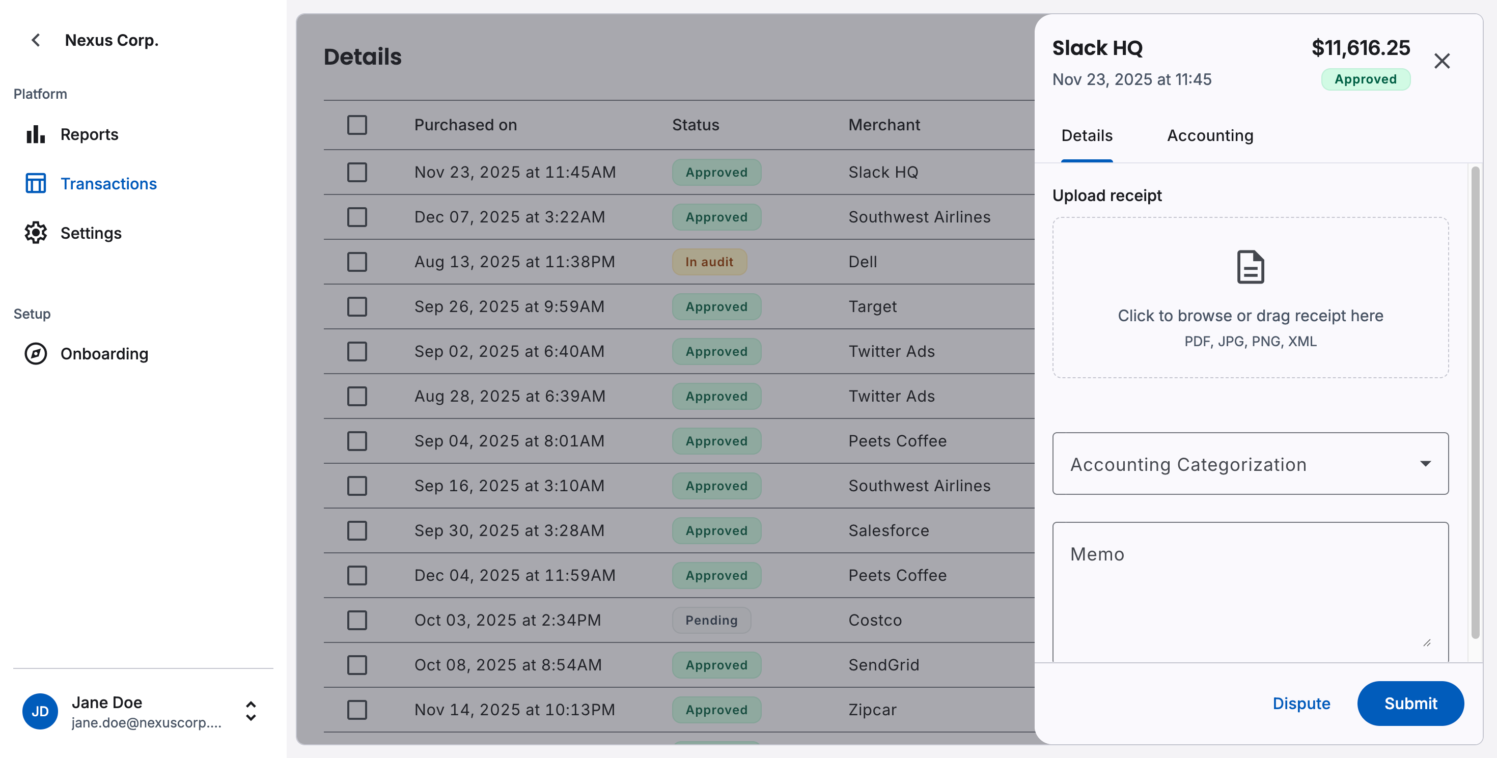 Table with input drawer